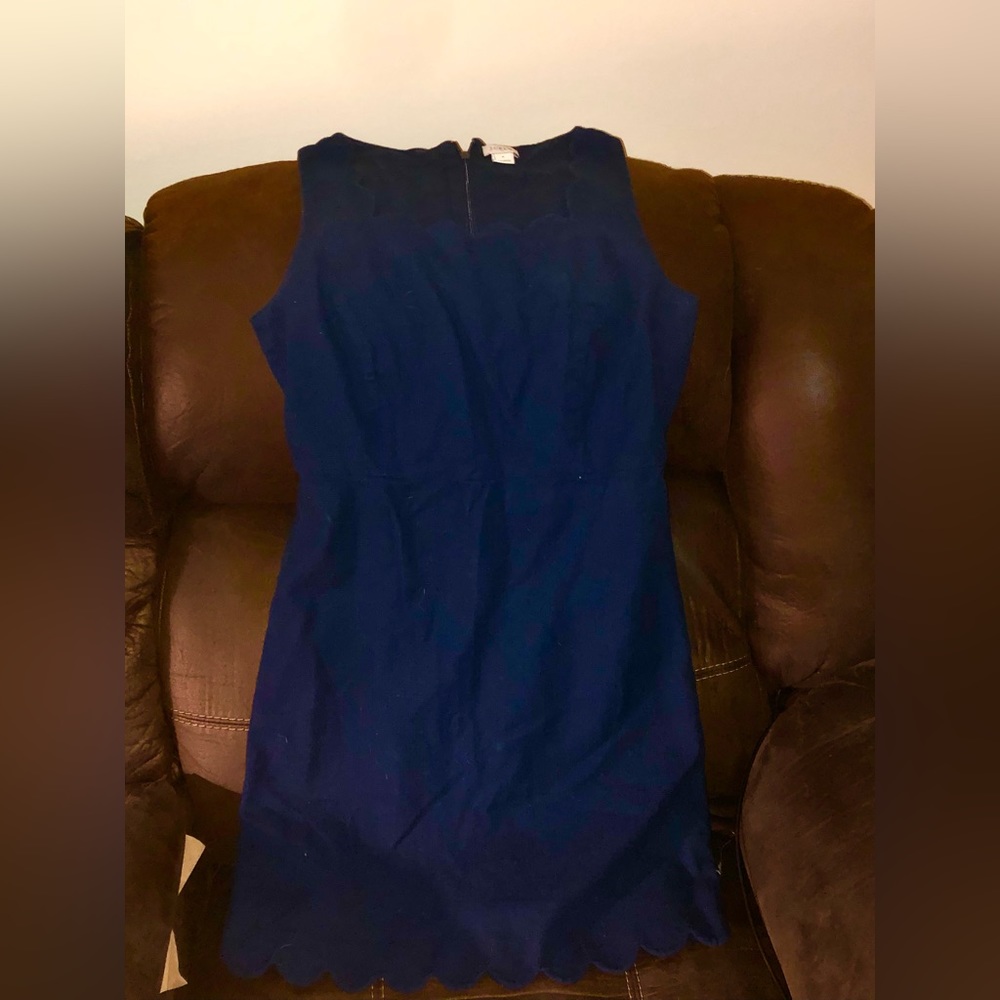 J.Crew Short Above Knees Dark Blue Denim Dress Size 8